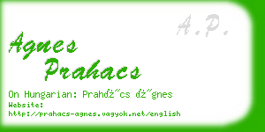 agnes prahacs business card